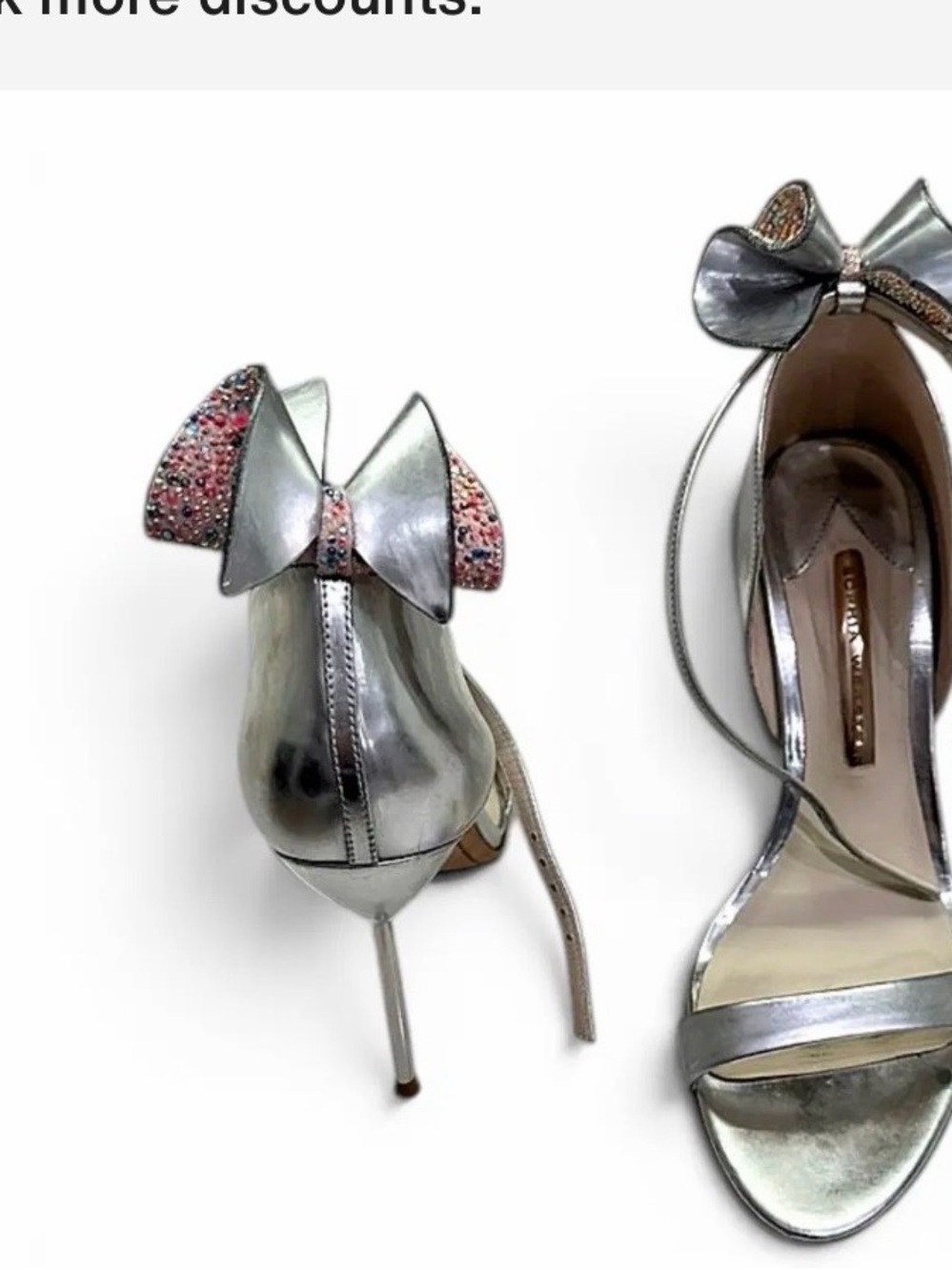 Silver Bow-Accent Women's High Heel Sandals sophia webster